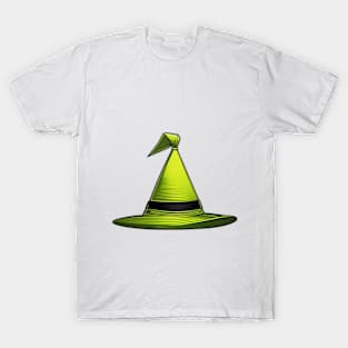 Enchanted Neon Green Wizard Hat Design No. 964 T-Shirt